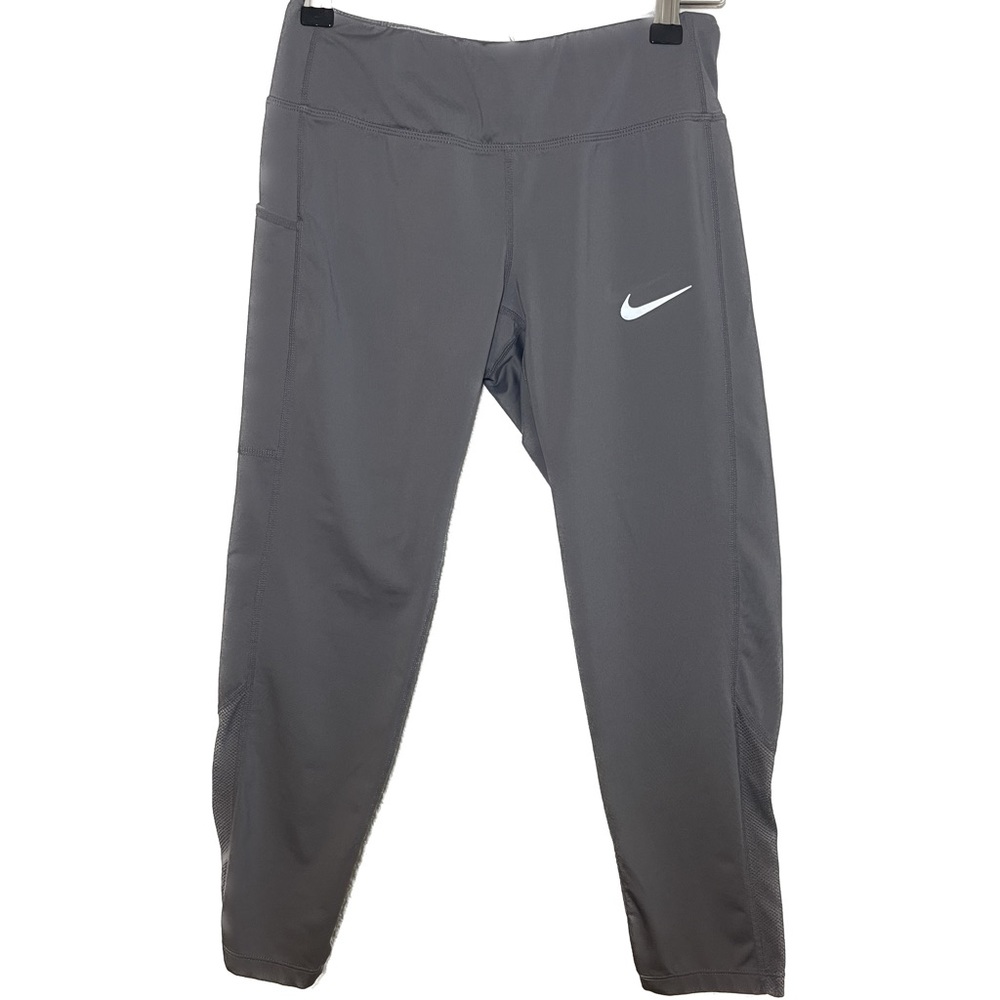 Nike Dama Power Crop Running Tight Gray Grey Size XS 113